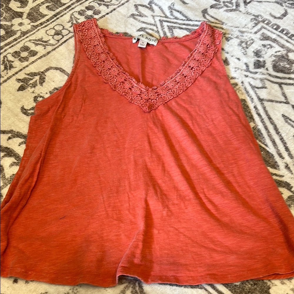 A New Day Orange Relaxed Sleeveless Tank Top